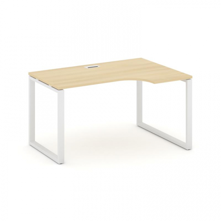 Style Project Стол рабочий эргоном. SN-6O.SPA-021(R) Акация Лорка/Металл Белый 1380*800/980*750