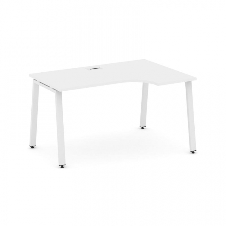 Style Project Стол рабочий эргоном. SN-6A.SPA-001(R) Белый/Металл Белый 1380*600/980*750