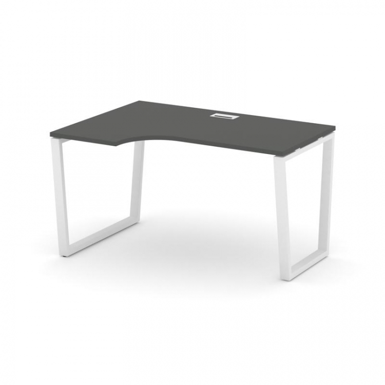 Style Project Стол рабочий эргоном. SN-6T2.SPA-021(L) Антрацит/Металл Белый/Заглушка Пластик Белый 1