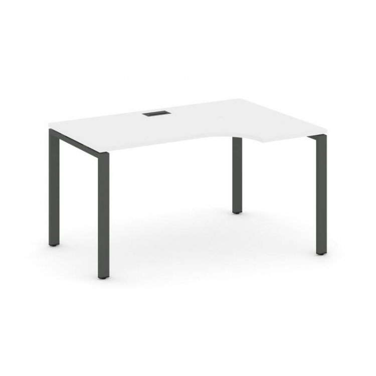 Style Project Стол рабочий эргоном. SN-6P.SPA-021(R) Белый/Металл Антрацит 1380*800/980*750