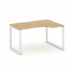 Style Project Стол рабочий эргоном. SN-6O.SPA-021(R) Тиквуд Светлый/Металл Белый 1380*800/980*750