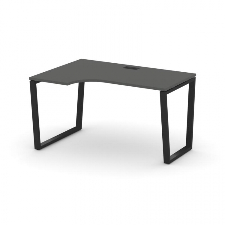 Style Project Стол рабочий эргоном. SN-6T2.SPA-021(L) Антрацит/Металл Черный/Заглушка Пластик Черный