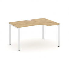 Style Project Стол рабочий эргоном. SN-6P.SPA-012(R) Тиквуд Светлый/Металл Белый 1580*700/980*750