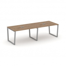 Style Project Стол переговорный SN-6T2.SPRG-013 Дуб Табак/Металл Серый/Заглушка Металл Серый 2760*98