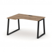 Style Project Стол рабочий эргоном. SN-6T1.SPA-002(L) Дуб Табак/Металл Черный/Заглушка Пластик Черны