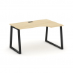 Style Project Стол рабочий эргоном. SN-6T1.SPA-002(R) Акация Лорка/Металл Черный/Заглушка Пластик Че
