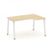 Style Project Стол рабочий эргоном. SN-6A.SPA-001(R) Акация Лорка/Металл Белый 1380*600/980*750