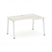 Style Project Стол рабочий эргоном. SN-6A.SPA-021(R) Дуб Наварра/Металл Белый 1380*800/980*750