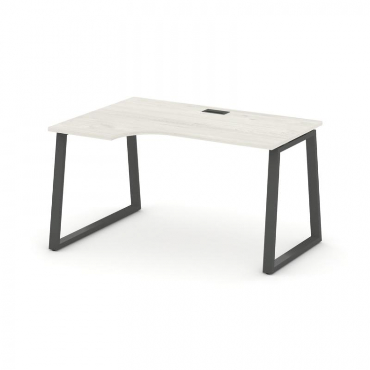 Style Project Стол рабочий эргоном. SN-6T1.SPA-002(L) Дуб Наварра/Металл Антрацит/Черный Пластик 158
