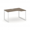 Style Project Стол рабочий эргоном. SN-6O.SPA-021(R) Вяз Благородный/Металл Белый 1380*800/980*750
