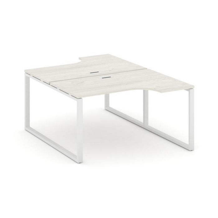Style Project Рабочая станция эргоном. SN-6O.DRPA-012 Дуб Наварра/Металл Белый 1580*1432/1992*750
