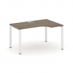 Style Project Стол рабочий эргоном. SN-6P.SPA-001(R) Вяз Благородный/Металл Белый 1380*600/980*750