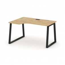 Style Project Стол рабочий эргоном. SN-6T1.SPA-012(L) Тиквуд Светлый/Металл Черный/Заглушка Пластик