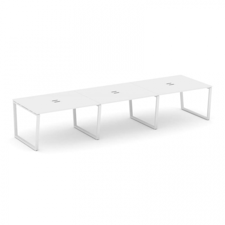 Style Project Стол переговорный SN-6T2.SPRG-054 Белый/Металл Белый/Заглушка Металл Белый 4740*1180*7