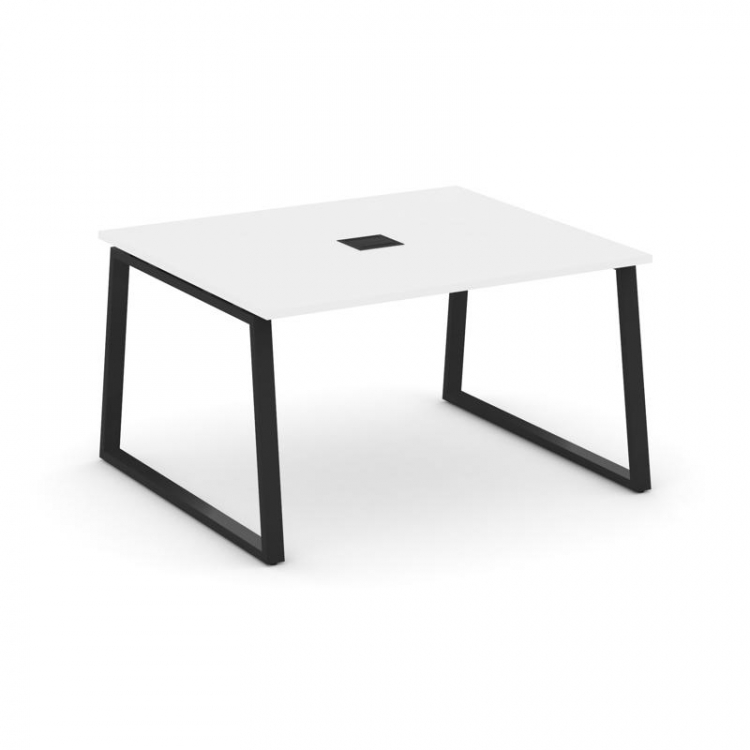Style Project Стол переговорный SN-6T1.SPRG-033 Белый/Металл Черный/Заглушка Металл Черный 1380*1180