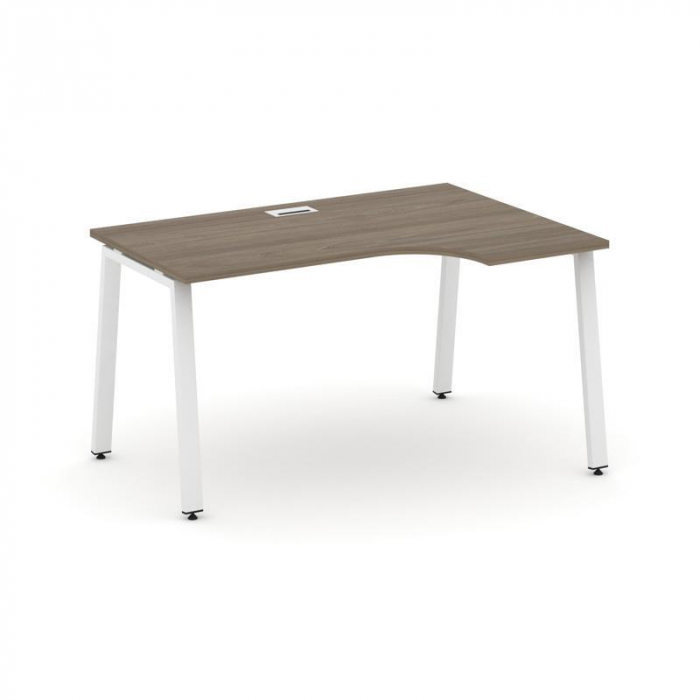 Style Project Стол рабочий эргоном. SN-6A.SPA-022(R) Вяз Благородный/Металл Белый 1580*800/980*750