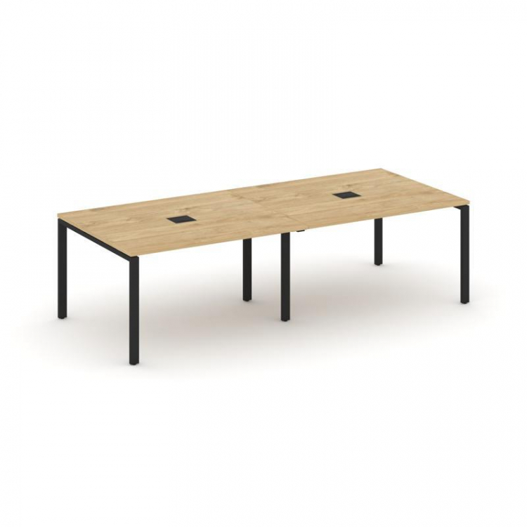 Style Project Стол переговорный SN-6P.SPRG-044 Тиквуд Светлый/Металл Черный 3160*1180*750