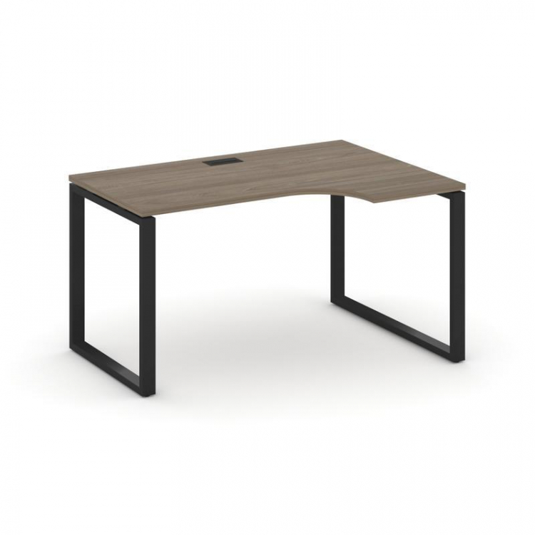 Style Project Стол рабочий эргоном. SN-6O.SPA-002(R) Вяз Благородный/Металл Черный 1580*600/980*750