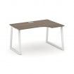 Style Project Стол рабочий эргоном. SN-6T1.SPA-001(R) Вяз Благородный/Металл Белый/Заглушка Пластик