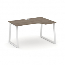 Style Project Стол рабочий эргоном. SN-6T1.SPA-001(R) Вяз Благородный/Металл Белый/Заглушка Пластик