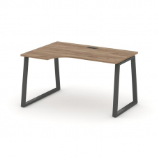 Style Project Стол рабочий эргоном. SN-6T1.SPA-021(L) Дуб Табак/Металл Антрацит/Черный Пластик 1380*