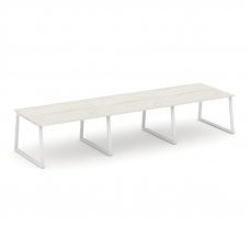 Style Project Стол переговорный SN-6T1.SPRG-052.3 Дуб Наварра/Металл Белый 3540*1180*750
