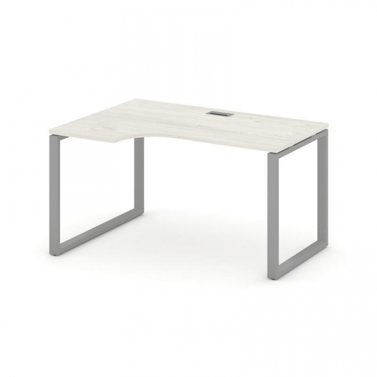 Style Project Стол рабочий эргоном. SN-6O.SPA-001(L) Дуб Наварра/Металл Серый 1380*600/980*750
