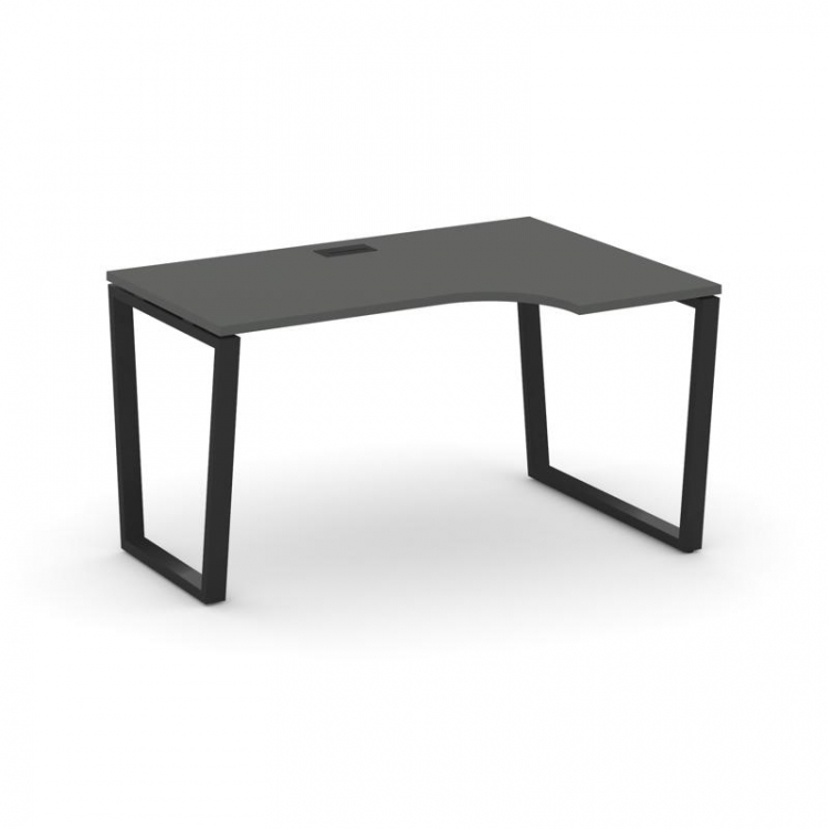 Style Project Стол рабочий эргоном. SN-6T2.SPA-002(R) Антрацит/Металл Черный/Заглушка Пластик Черный
