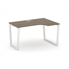 Style Project Стол рабочий эргоном. SN-6T2.SPA-011(R) Вяз Благородный/Металл Белый/Заглушка Пластик