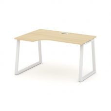 Style Project Стол рабочий эргоном. SN-6T1.SPA-021(L) Акация Лорка/Металл Белый/Заглушка Пластик Бел