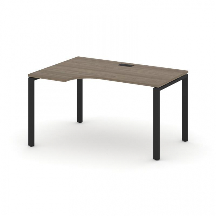 Style Project Стол рабочий эргоном. SN-6P.SPA-021(L) Вяз Благородный/Металл Черный 1380*800/980*750