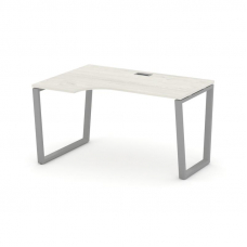 Style Project Стол рабочий эргоном. SN-6T2.SPA-011(L) Дуб Наварра/Металл Серый/Заглушка Пластик Сере