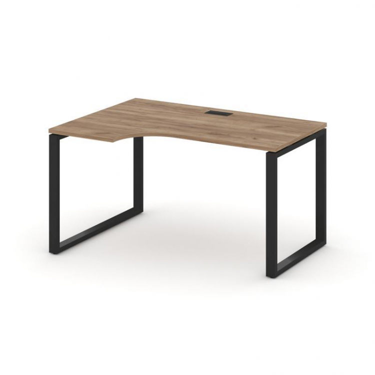 Style Project Стол рабочий эргоном. SN-6O.SPA-002(L) Дуб Табак/Металл Черный 1580*600/980*750