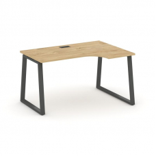 Style Project Стол рабочий эргоном. SN-6T1.SPA-022(R) Тиквуд Светлый/Металл Антрацит/Заглушка Пласти