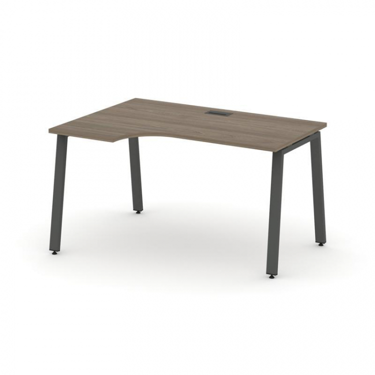 Style Project Стол рабочий эргоном. SN-6A.SPA-021(L) Вяз Благородный/Металл Антрацит 1380*800/980*75
