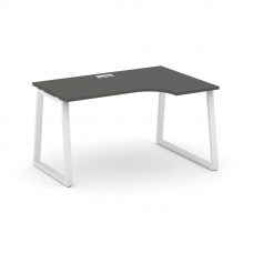 Style Project Стол рабочий эргоном. SN-6T1.SPA-011(R) Антрацит/Металл Белый/Заглушка Пластик Белый 1