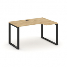 Style Project Стол рабочий эргоном. SN-6O.SPA-001(R) Тиквуд Светлый/Металл Черный 1380*600/980*750