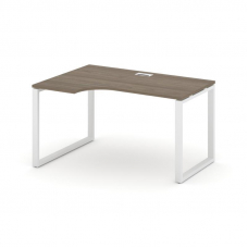 Style Project Стол рабочий эргоном. SN-6O.SPA-001(L) Вяз Благородный/Металл Белый 1380*600/980*750