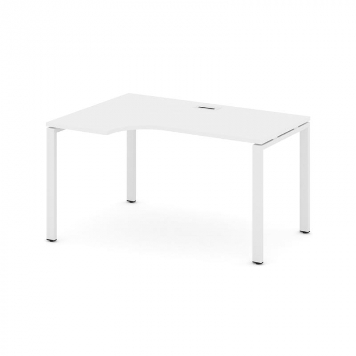 Стайл Проджект Стол рабочий эргоном. SN-6P.SPA-011(L) Белый/Металл Белый 1380*700/980*750