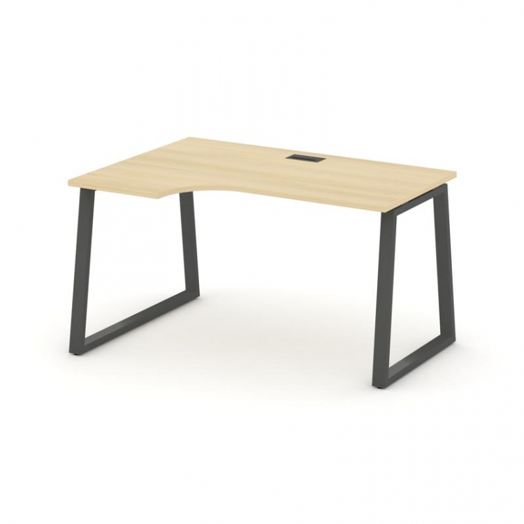 Style Project Стол рабочий эргоном. SN-6T1.SPA-002(L) Акация Лорка/Металл Антрацит/Заглушка Пластик