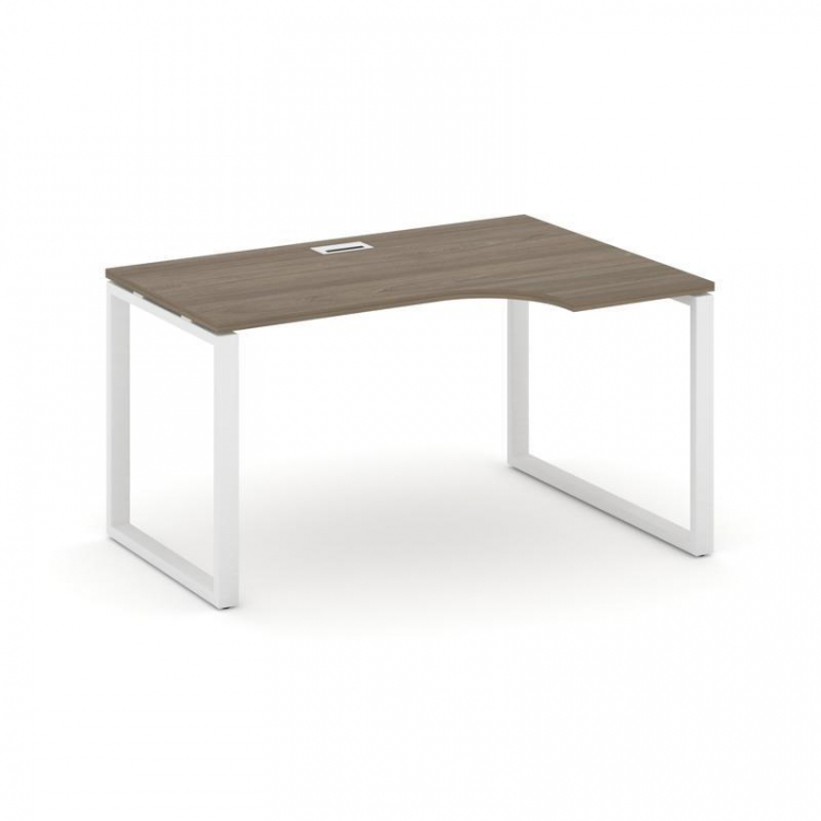 Style Project Стол рабочий эргоном. SN-6O.SPA-011(R) Вяз Благородный/Металл Белый 1380*700/980*750