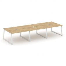 Style Project Рабочая станция 2-х сторон. SN-6T1.DRS-062 Тиквуд Светлый/Металл Белый/Заглушка Пласти