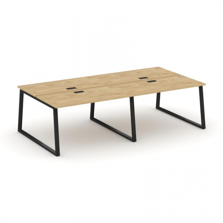 Style Project Рабочая станция 2-х сторон. SN-6T1.DRS-051 Тиквуд Светлый/Металл Черный/Заглушка Пласт