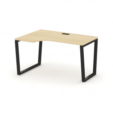 Style Project Стол рабочий эргоном. SN-6T2.SPA-021(L) Акация Лорка/Металл Черный/Заглушка Пластик Че