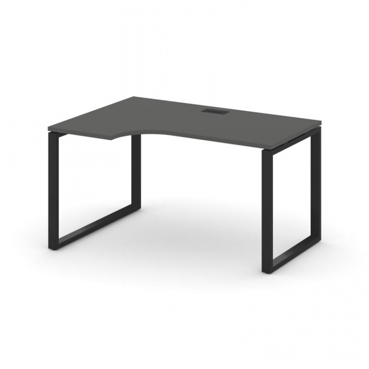 Style Project Стол рабочий эргоном. SN-6O.SPA-011(L) Антрацит/Металл Черный 1380*700/980*750
