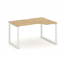 Style Project Стол рабочий эргоном. SN-6O.SPA-012(R) Тиквуд Светлый/Металл Белый 1580*700/980*750