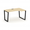 Style Project Стол рабочий эргоном. SN-6T2.SPA-011(R) Акация Лорка/Металл Черный/Заглушка Пластик Че
