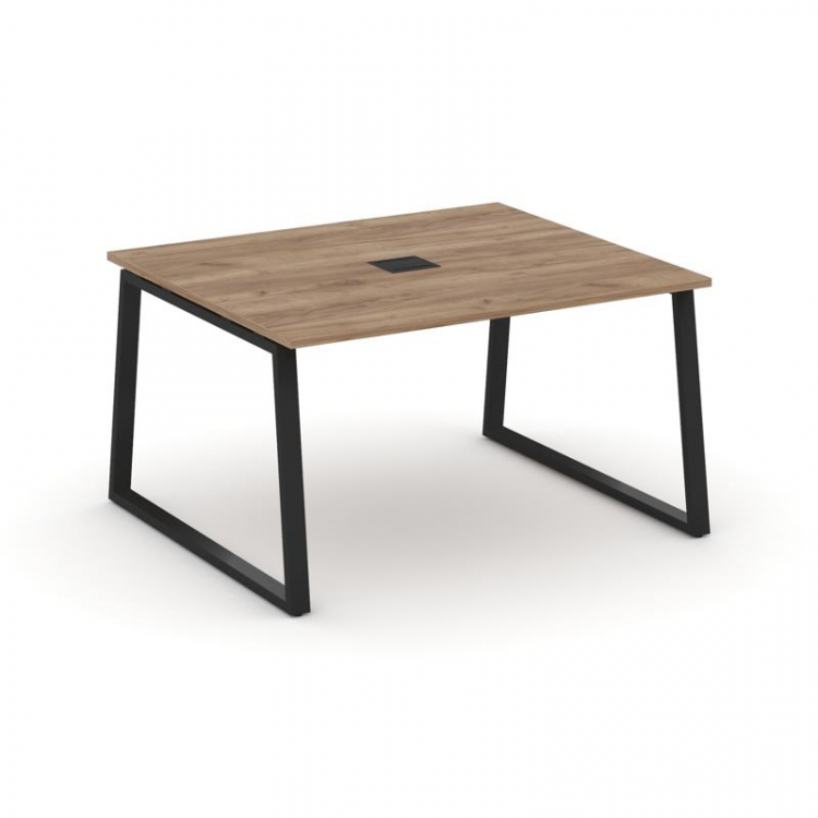 Style Project Стол переговорный SN-6T1.SPRG-034 Дуб Табак/Металл Черный/Заглушка Металл Черный 1580*