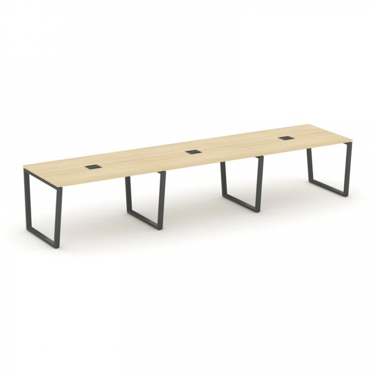 Style Project Стол переговорный SN-6T2.SPRG-023 Акация Лорка/Металл Антрацит/Заглушка Металл Антраци