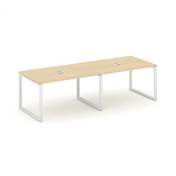 Style Project Стол переговорный SN-6O.SPRG-012 Акация Лорка/Металл Белый 2360*980*750